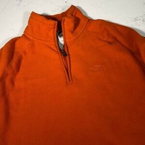 The North Face Burnt Orange Quarter Zip Waffle Fleece Men's Small